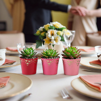 Pot de fleurs en métal avec revêtement en poudre, design cœur doré personnalisé, pour la Saint-Valentin, décoration de jardin intérieur, décoration de mariage, pour usage domestique