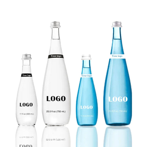 Logotipo personalizado Único 350ml 500ml Forma de lágrima Botellas de <span class=keywords><strong>agua</strong></span> de <span class=keywords><strong>vidrio</strong></span> vacías transparentes Bebidas gaseosas Jugo Botellas de <span class=keywords><strong>agua</strong></span> <span class=keywords><strong>mineral</strong></span> <span class=keywords><strong>Vidrio</strong></span> - Product Image 1
