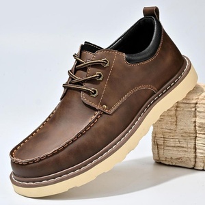 Zapatos de Trabajo de Invierno Exportados a Italia, Estilo Británico, Casuales, de Dos Capas, con Parte Superior de Piel Vacuna, Antideslizantes, Transpirables y Duraderos - Product Image 1