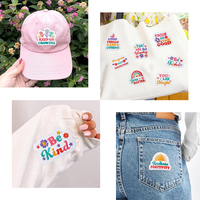 Vente en gros Lettre Fleur Phrases de Motivation Positif Brodé Fer sur ou Coudre sur Patch pour Vêtements Robe Chapeau Jeans