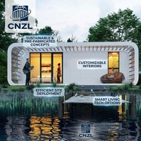 Cabine préfabriquée Apple, maison capsule spatiale de luxe contemporaine, étanche, gris foncé, pod mobile, hôtel éco-responsable, glamping, mini-maison