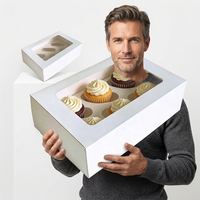 Boîte à gâteau blanche de 12x12x5 pouces, de qualité alimentaire, en gros, logo personnalisé, emballage en carton robuste pour boulangerie, à emporter et à offrir en cadeau