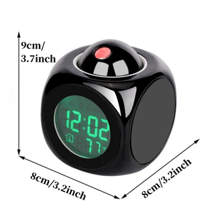 Voix parlant LED Projection réveil numérique <span class=keywords><strong>heure</strong></span> voix carillon fonction horloge veilleuse <span class=keywords><strong>projecteur</strong></span> avec affichage Blacklight - Product Image 6