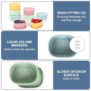 Lonchera Bento de Silicona de Grado Alimenticio, Caja de Almacenamiento de Alimentos de Gran Capacidad Libre de BPA con Tapa, OEM/ODM, Apta para Lavavajillas y Congelador - Product Image 3