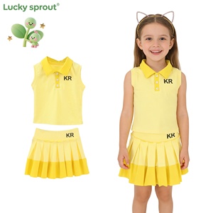 Canotte e Gonne-Pantaloncino Monocolore Senza Maniche Personalizzate per Bambine - Abbigliamento <span class=keywords><strong>Sportivo</strong></span> Casual Primaverile Estivo con Stampa per Yoga e Attività Sportive per Tutti - Product Image 1