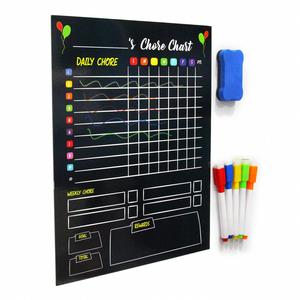 Free Sample Magnetic <b>Whiteboard</b> Black Dry Erase Weekly Planner Fridge Magnet with Markers Pens - Product Image 1