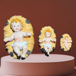 Santo Niño Jesús nacimiento <span class=keywords><strong>resina</strong></span> artesanía escultura caballo canal hierba cama Navidad hogar Decoración arte <span class=keywords><strong>resina</strong></span> escultura para interior - Product Image 3