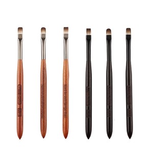 Juego de 3 pinceles de sándalo japonés para decoración de uñas, pinceles grandes planos, redondos, ovalados, para gel UV con tapa - Product Image 5