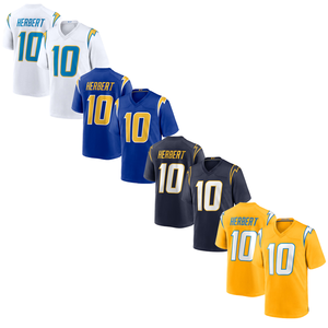 Grosir 2024 jahitan berkualitas tinggi Los Angeles Jersey sepak bola Amerika #10 Justin Herbert cepat kering dan bernapas - Product Image 1