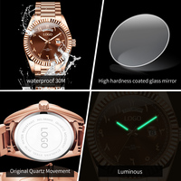 OEM ODM 5650 Montre à quartz classique de luxe de haute qualité pour homme avec logo personnalisé, calendrier et chiffres arabes