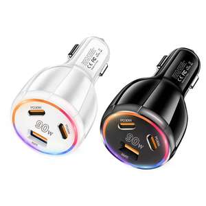 Dual Usb C Autolader Pd Snel Opladen Sigarettenaansteker <span class=keywords><strong>3</strong></span>-Poort 90W Qc3.0 Type Cusb Een Autolader Adapter Voor Mobiele Telefoon - Product Image 1