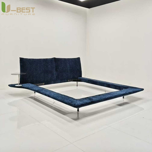 U-best 마스터 침실용 프린세스 침대 1.8미터 럭셔리 라운드 더블 침대 원목 프레임 프렌치 스타일 가죽 헤드보드 - Product Image 4