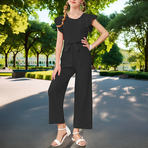 Pantaloni a maglia svasati autunnali da ragazza <span class=keywords><strong>tuta</strong></span> comodo abito da festa alla moda con Logo personalizzabile OEM ODM accettato - Product Image 6