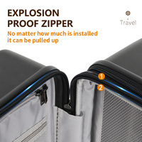 Leavesking best-seller ensemble de poussette à bagages avec cadre en polycarbonate à fermeture éclair et valise ignifuge de grande capacité