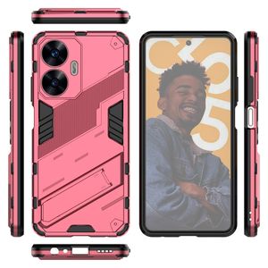 Funda de silicona de lujo a prueba de golpes suave TPU PC funda de teléfono móvil Kickstand con soporte para Realme C55 - Product Image 6