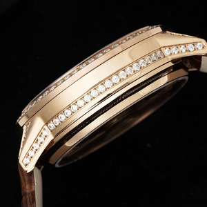 Montre mécanique pour femme en cuir, élégante et décontractée, légère, de luxe, avec diamants, étanche - Product Image 4