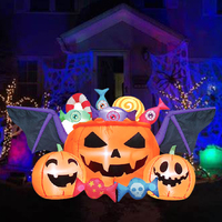 Decoración al aire libre de Halloween Inflables de Halloween Sombrero de caramelo y decoraciones de fiesta de murciélago de calabaza para decoración festiva