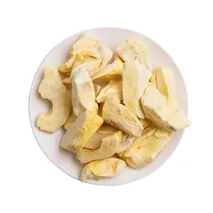 Popular fruta saludable 100% Natural liofilizado almohada dorada Durian Chips sabor dulce fruta seca forma de rebanada