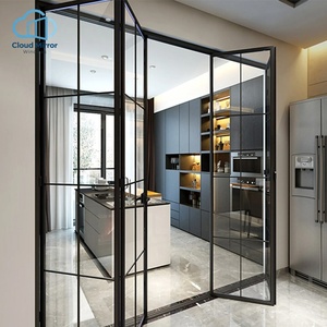 Porte extérieure moderne multi-panneaux en alliage d'aluminium robuste, à double battant, avec verre trempé et vue panoramique, idéale pour manoir de campagne, villa de vacances, <span class=keywords><strong>piscine</strong></span> - Product Image 5