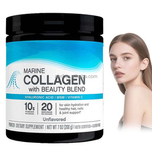 Poudre de collagène non aromatisée avec acide hyaluronique, MSM, vitamine C <span class=keywords><strong>pour</strong></span> la peau, les cheveux, les ongles, le soutien des <span class=keywords><strong>articulations</strong></span>, collagène <span class=keywords><strong>marin</strong></span> avec mélange beauté - Product Image 1
