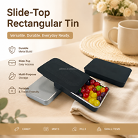 Boîte en métal rectangulaire personnalisée Jinyuanbao avec couvercle à poussoir pour bonbons/tabs de kautchuk, emballage alimentaire en métal imprimé sur mesure