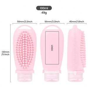 Eco-Friendly Luxury Portable Silicone 100ML Refillable Shampoo Lotion <b>Bottle</b> Custom BPA-Free Travel Essentials Kit <b>Bottles</b> Set - Product Image 3
