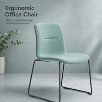 Chaise de bureau moderne et minimaliste, revêtement en tissu DK, siège ergonomique pour conférence, base en traîneau, chaise d'invité, mobilier de salle de réunion