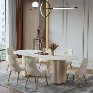 ATUNUS-Table de dîner en ardoise de luxe avec chaise, table et chaise modernes pour la maison et l'appartement