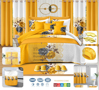 Nouvelle collection 2025 : Ensemble de literie 30 pièces avec rideaux, drap de lit en microfibre, couvre-lit matelassé king size
