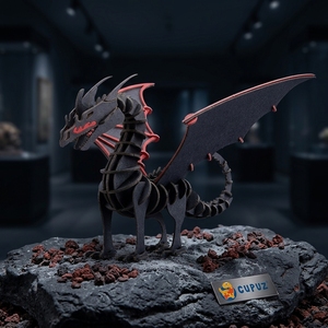 CUPUZ Rompecabezas de Papel 3D Dragón de Fuego, La Leyenda de la Llama, Kit de Manualidades para Decoración de Escritorio, Juguetes Educativos, Rompecabezas y Juegos - Product Image 1