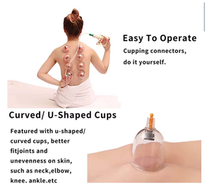 Geleneksel Çin Tıbbı Bardak Çekme Terapisi Setleri, Meridyenleri Fiziksel Yollarla Temizlemek İçin Şeffaf Bardaklar Kullanır - Product Image 3