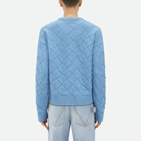 Vente en gros de pull en laine à texture intreccio pour hommes en tricot à col ras du cou coupe régulière 3D