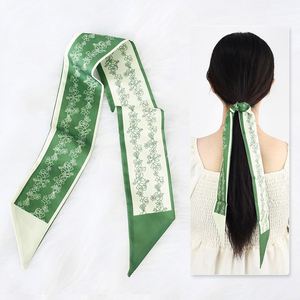 ผ้าพันคอไหมโพลีเอสเตอร์สีสดใสสไตล์เกาหลี ขนาด 6x88 ซม. สำหรับผู้หญิง ใช้เป็นที่คาดผม หรือหุ้มหูหิ้วกระเป๋า รุ่น YKH0099 ขายส่ง - Product Image 6