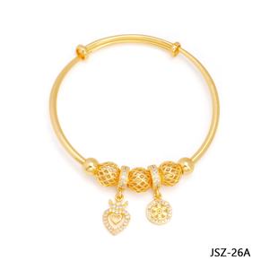JXX Pulsera de Oro de 24k con Baño de Oro para Adultos, Diseño de Hoja de Diamante y Corazón, Estilo Mariposa, Joyería para Mujer, Gran Venta - Product Image 2