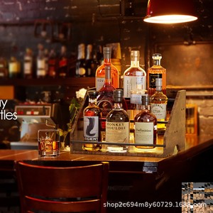 Wooden Multi Layer Liquor Display Rack Solid Wood 3 Tier <b>Bar</b> Counter Spirits Storage <b>Shelf</b> Desktop Organizer - Product Image 2