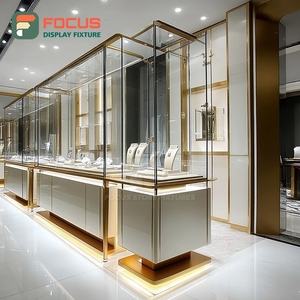 Minimalist Retail Kiosk Jewelry Retail Fixtures Metal <b>Frame</b> Jewelry Shop Showcase Cabinet - Product Image 5