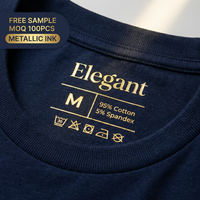 Étiquette de lavage personnalisée de haute qualité avec logo imprimé, autocollant DTF par sublimation, étiquette thermocollante pour le cou, pour T-shirts