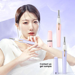 Stylo rasoir de tondeuse à sourcils électrique portable avec lumière LED rasoir de poils faciaux sûr de précision indolore pour dissolvant de Fuzz de pêche à lèvres - Product Image 1