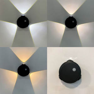 Lámpara LED de 3 Cabezas con Sensor de Movimiento, Carga USB, Material ABS, Moderna, para Dormitorio/Recibidor/Pasillo/Jardín, Tres Colores/RGB - Product Image 4