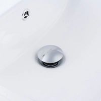 Vente en gros usine : Bonde de lavabo escamotable en acier inoxydable chromé massif, sans trop-plein, pour salle de bain