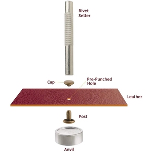 Rivets métalliques double face de 8 mm, boucle de ceinture à vis, rivets en cuir, rivets de fixation pour sacs et bagages, boucle de rivet, peinture noire en aérosol, clous plats - Product Image 6