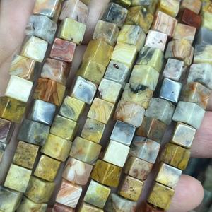 <span class=keywords><strong>Crazy</strong></span> Lace Agate Venta al por mayor Cubo de piedras preciosas 6X6mm Cuentas cuadradas de piedra natural para la fabricación de joyas Aprox: 380mm/STR - Product Image 3