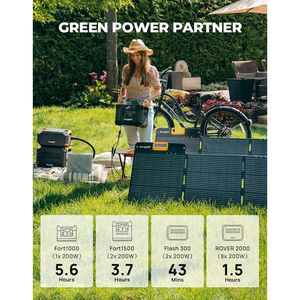 Panneau solaire pliable PERC Bo Ug ER V 200 Watts tout noir avec une efficacité de 23% Cellules de 125 mm x 125 mm - Product Image 2