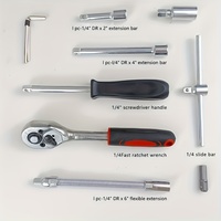 Ensemble d'outils combinés pour réparation automobile en acier au carbone de 46 pièces, clé à douille, cliquet, tournevis, étui rigide, garantie 1 an