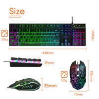 Clavier Et Souris d'ordinateur filaire, combo rvb, Clavier de jeu, Souris Et Clavier