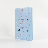 Cuaderno de Tapa Dura de Cuero PU con Estampado de Perro Adorable, Diario Personalizado A5s con Banda Elástica, Planificador Diario, Bloc de Notas de 100 Hojas, Regalo de Papelería
