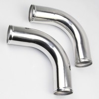 Tubo de Admisión de Aire de 90 Grados, 300 mm de Diámetro Exterior, 80 mm de Diámetro Interior, Unión de Tubo de Aleación de Aluminio en Tono Plateado, Tubo Intercooler para Automóvil