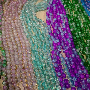 חם צ 'אמליה ורוד חרוזי זכוכית קריסטל קרצוף אדום שקוף ירוק רופפים עבור תיבת דואר תכשיטים-סיטונאי - Product Image 5