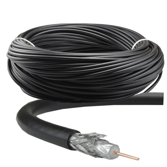 RG6 Coaxial Cable Factory Price 75ohm Aluminium Foil Bare Copper Coaxial Cable for Satellite 100 M Rg6.rg11 4k Coaxial Cable FPE