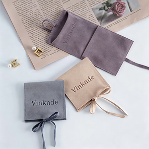 Square Velvet <b>Drawstring</b> Gift <b>Pouches</b> Soft Velvet Material Custom Brand Logo For Mens Watch Ring Storage And Gift Giving - Product Image 4